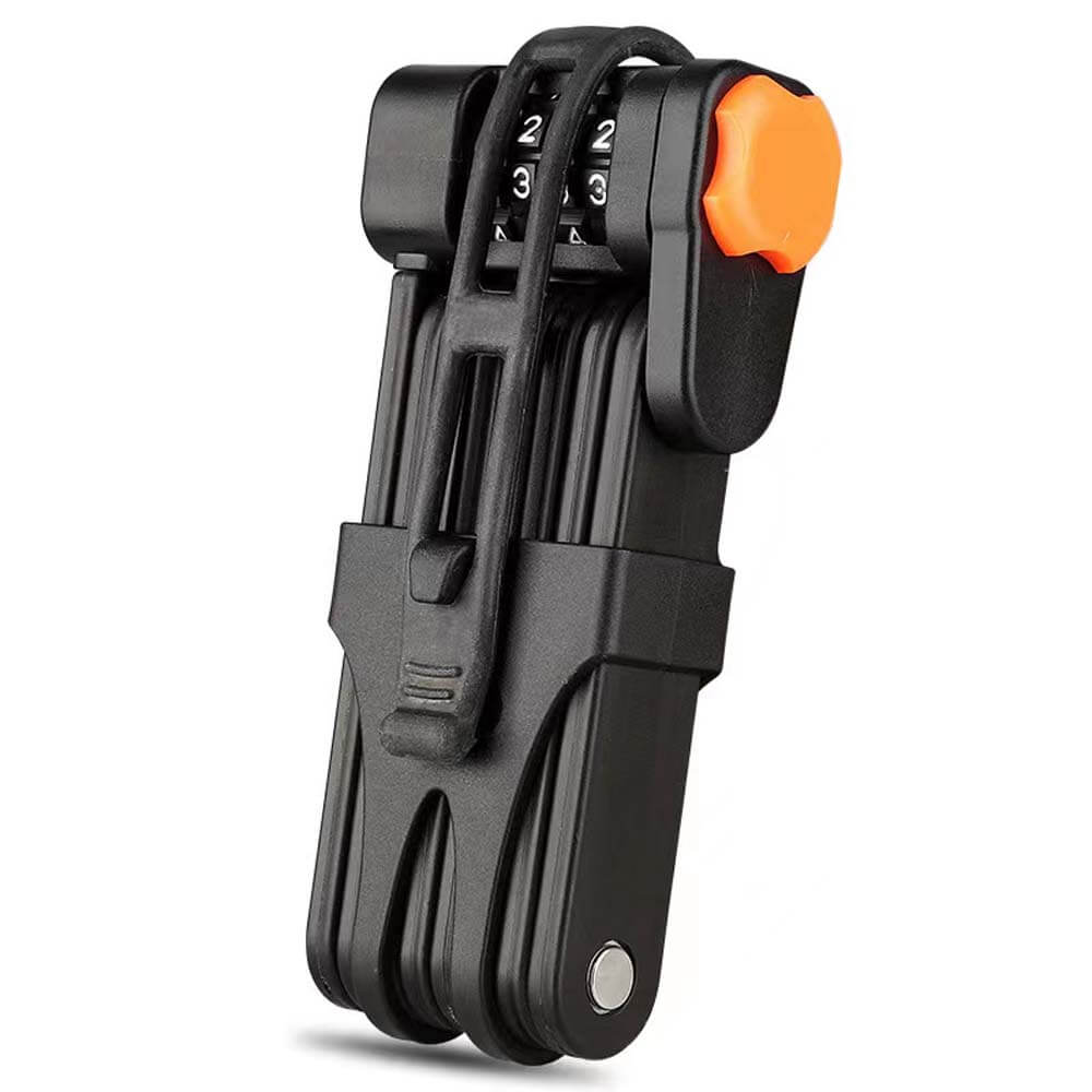 Hopfällbart cykellås med ställ för elcykel