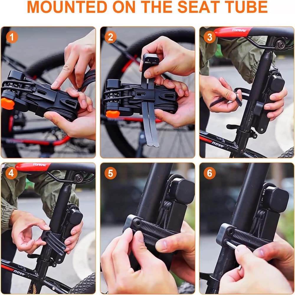 Hopfällbart cykellås med ställ för elcykel