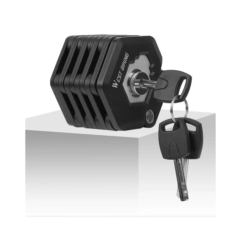 Cadeado dobrável para bicicleta elétrica, cadeado em corrente anti-roubo portátil, anti-corte hidráulico