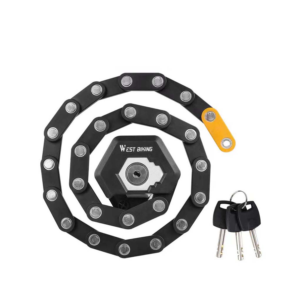 Cadeado dobrável para bicicleta elétrica, cadeado em corrente anti-roubo portátil, anti-corte hidráulico