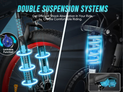 LO26 Plus Składany Ebike z Grubymi Oponami