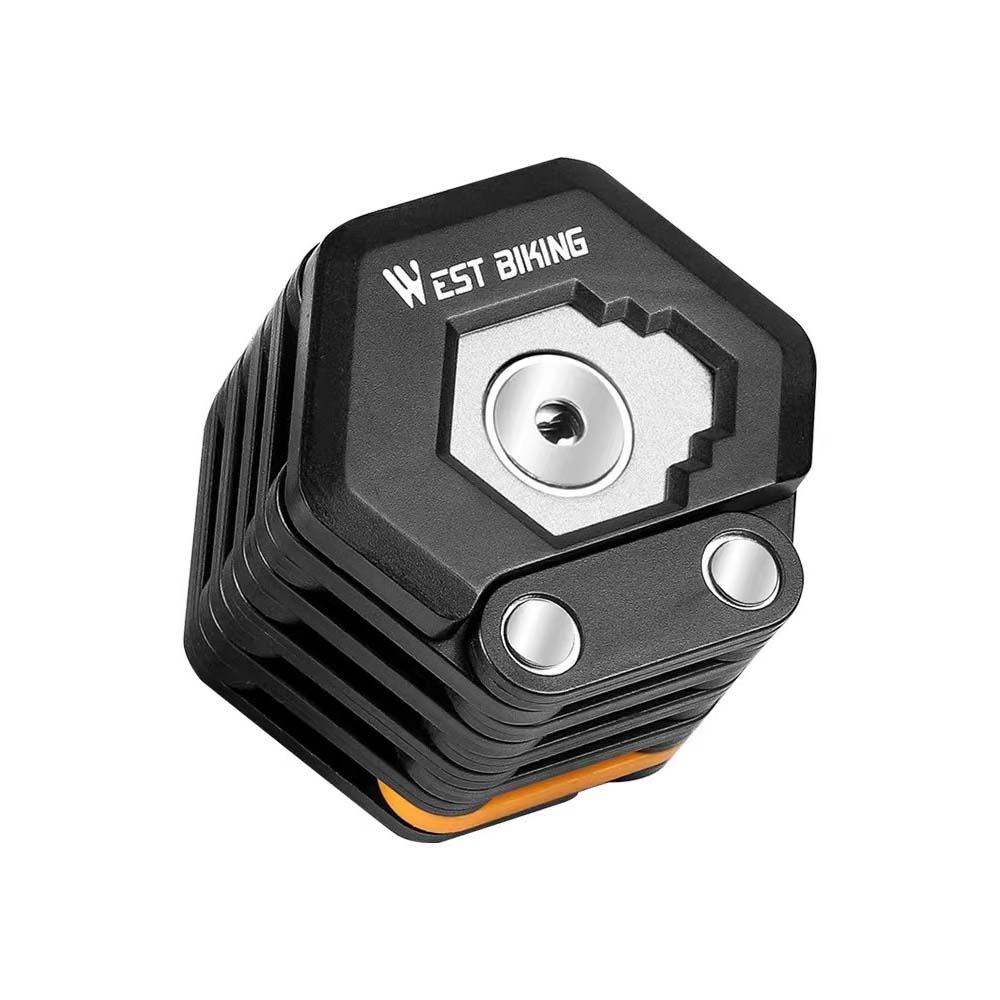 Cadeado dobrável para bicicleta elétrica, cadeado em corrente anti-roubo portátil, anti-corte hidráulico