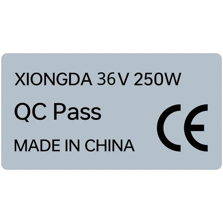 Electric bike motor sticker CE label